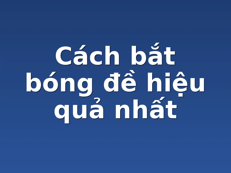 Cách bắt bóng đề hiệu quả nhất