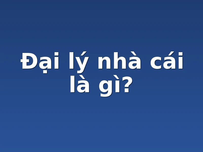Đại lý nhà cái là gì?