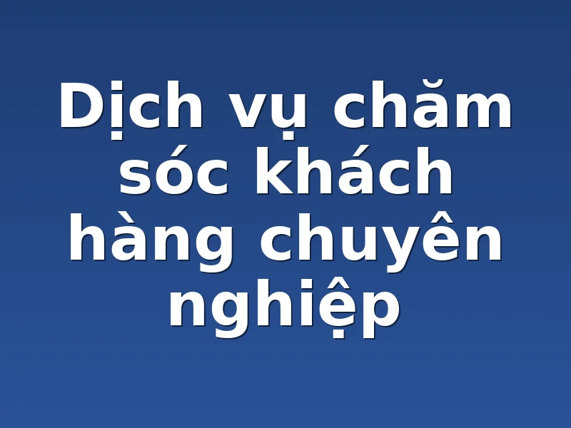 Dịch vụ chăm sóc khách hàng chuyên nghiệp
